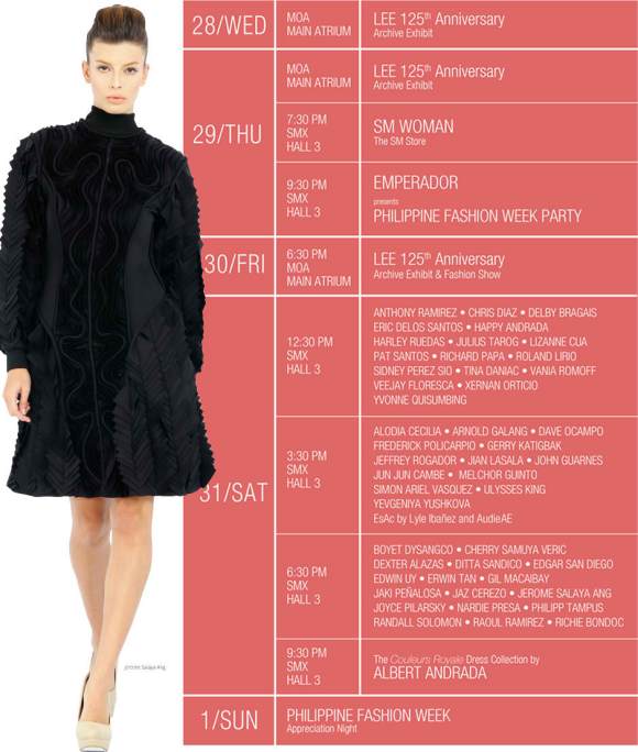 Philippine Fashion Week Holiday 2014 Schedule